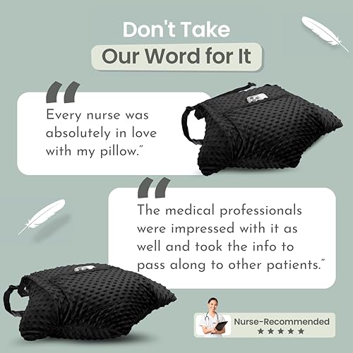MOYOAMA Hysterectomy Pillow Post Surgery – Form-Fit Support Shield with Secure Straps, 2 Pockets, & Cozy Muff – After Hysterectomy Recovery Must-Haves, Post-Op C-Section Pillow Post Surgery Gifts - color: Charcoal Black