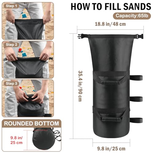 300LBS Canopy Weight Sand Bags Set of 4, No Sand, Black | 1680D Heavy Duty SandBags for Canopy Tent Legs, Pop up Tent Gazebos Weights for Outdoor Patio Umbrellas, Pergolas, Sunshades - size: 300 LBS