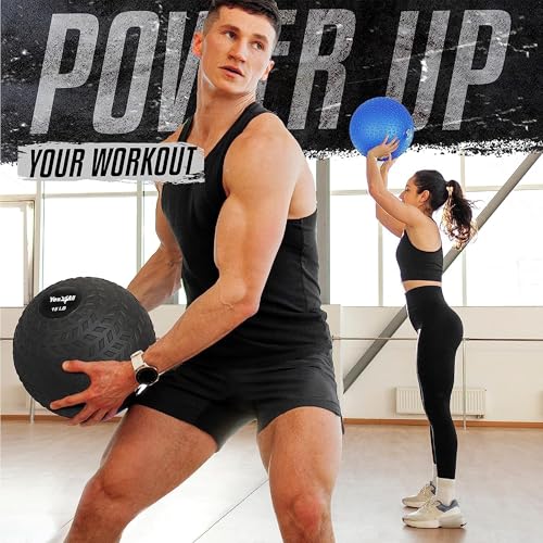 Yes4All Slam Balls, 10-40lb Weighted Ball Weight, Durable PVC Sand Filled Workout Dynamic Slam Ball for Strength Training, Triangle, Black, 30lbs - color: C. Triangle Black, style: F. 30lbs