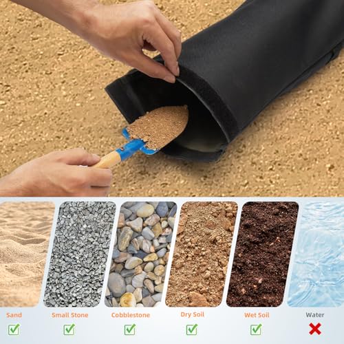 Umbrella Base Weight Sand Bags, 2 x 50 LBS Fillable Sand Bag for Umbrella Base, Cantilever Patio Umbrella, Trampoline, Outdoor Garden Backyard Furniture (Without Filler) - color: Basic model-2 pack（without sand）