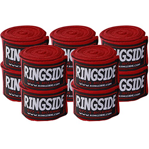 RingsideBoxing Handwraps - color: Red, size: 5 Pairs