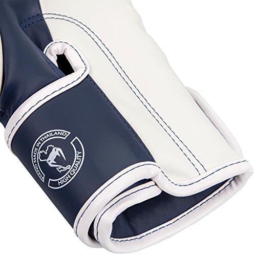 Venum Elite Boxing Gloves - color: White/Navy Blue, size: 10-Ounce