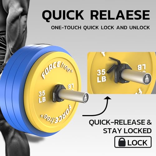 Quick Release Olympic Barbell Collars 2" (Pair) - Non-Slip Weightlifting Barbell Clips for Secure Powerlifting, Home & Gym - High-Strength Metal Bar Clamps Magnetic - style: MAG BLACK