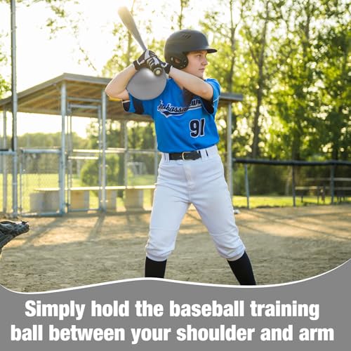 2 Pcs Connection Ball with Pump 9 Inch Pilates Baseball Softball Batting Trainer Improve Arm Action Hitting & Pitching Efficiency Connection Ball for Baseball - color: Gray