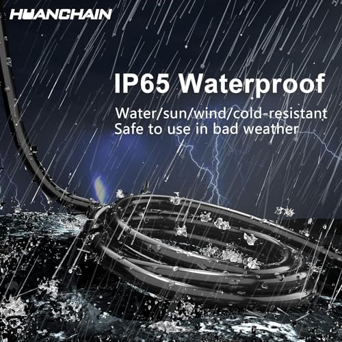 HUANCHAIN Indoor Outdoor Black Extension Cord 15 ft Waterproof, 16/3 Gauge Flexible Cold-Resistant Appliance Extension Cord Outside, 13A 1625W 16AWG SJTW, 3 Prong Electric Cable, ETL - color: Black with Hook, size: 15FT, style: 16/3 Extension Cord