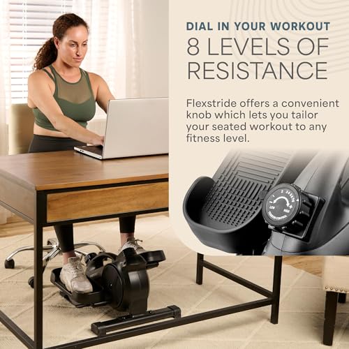 Lifepro Portable Under Desk Elliptical Exercise Machine - Manual Pedal Exerciser for Home Workouts, Muscle Toning, Energy Boost - Mini Foot & Leg Exerciser with Fitness App - color: Black