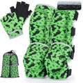 Soft Toddler Knee Pads and Elbow Pads Set with Bike Gloves | Non-Slip Toddler Knee Pads for Boys Girls 2-4 Years, Breathable Kids Protective Gear for Balance Bike, Scooter, Bicycle - color: Green