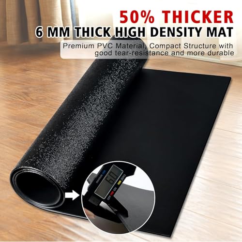Bike Mat | 6mm Thickness, 30" X 60" Exercise Mats for Treadmill, Rowing Machine, Non-Slip Exercise Equipment Mat for Stationary Spin Bike, Home Gym Workout, Under Mat Protect Hardwood Floor & Carpet - size: 6mm/30" x 60"