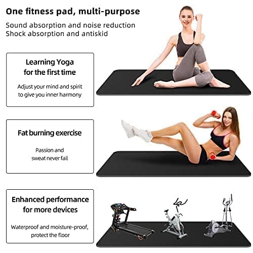 Bike Mat,Treadmill Mat,Compatible for Elliptical,Exercise Bikes, Stationary Cycles,Spin Bike,Under Exercise Bike Trainer Pad for Indoor Stationary Gym Fitness Equipment Hardwood Floor Protector - size: 74.8" x 32"