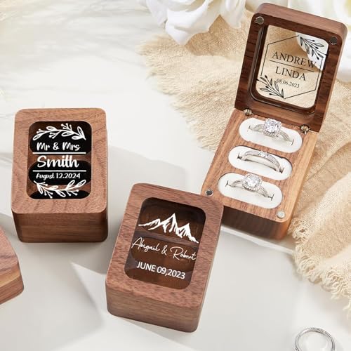 wood ring box (custom color) - color: A-custom