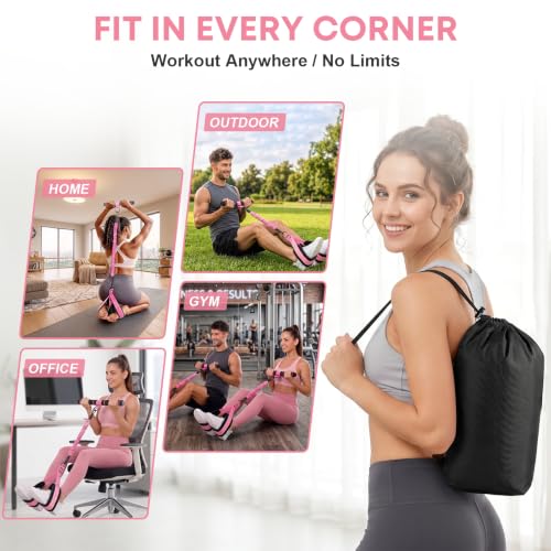 Sit Up Assist Strap, Multifunctional Foot Pedal Resistance Band Set 30-90LB, Adjustable Strength Home Gym Fitness Equipment for Full Body Workout – Portable Home Gym for Men & Women