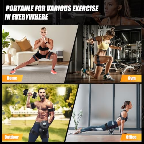 Booty Bands, Blood Flow Restriction Bands for Women/Men, Adjustable BFR Training Bands for Glutes & Hip Building, Occlusion Resistance Bands - color: Black