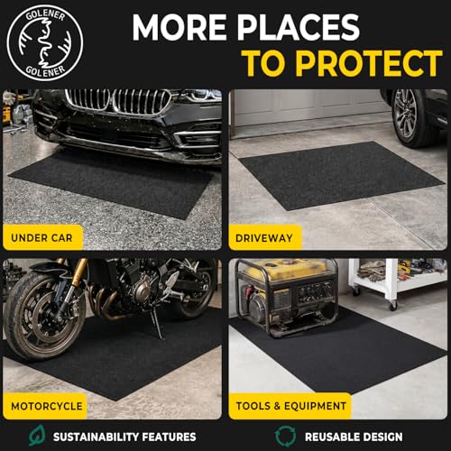 2-Pack Golener Oil Spill Mat - Garage Floor Mat, Absorbent Oil Pad, Premium Maintenance Mat, Waterproof, Contain Liquid, Protect Garage Surface from Spill & Stain, Reusable, Washable, Durable, 29”x36” - size: 2-Pack 2'5" x 3' (Rectangular)