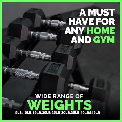 350/450/550 lbs Rubber Hex Dumbbells with Rack Free Weight for Home Gym, Durable Rubber Dumbbell with Storage,Coated Cast Iron Weight Strength Training Dumb bell Exercise Fitness Equipment - style: 350 lb