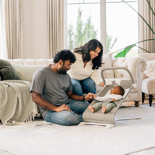 Baby Delight Alpine Deluxe Portable Baby Bouncer | Infant | 0-6 Months | 100% GOTS Certified Organic Cotton Fabric | Organic Sage - color: Organic Sage