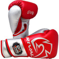 RIVAL Boxing RB100 Professional Bag Gloves, 6mm of D30 Padding, Handcrafted Microfiber, Innovative Wrist Lock 3 System - color: Red/Silver, size: X-Large