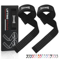 GOUNOD Lifting Straps for Weightlifting, Padded Wrist Straps, Black, 1 Pair | Non-slip silicone grip and cushioned wrist padding for Weightlifting, Gym, Deadlift, Workout, Gym Strength Training.