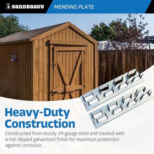Sandbaggy Steel Mending Plate for Wood (Hot Dipped Galvanized) - Wood Connectors, Reinforcement, Fasteners (1" x 4", 150, Count) - size: 1" x 4"
