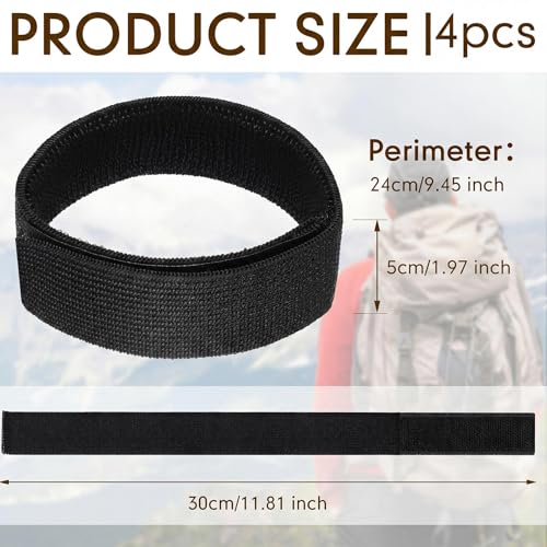 JaGely 2 Pairs Black Boot Blousers Elastic Boot Straps Bands Blousing Straps Ankle Hook and Loop for Hunting Hiking Cycling - size: 5 cm*30 cm
