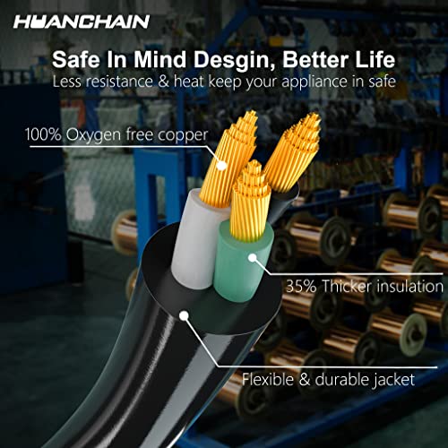 HUANCHAIN Black Outdoor Extension Cord 75 FT Waterproof, Flexible 16/3 Gauge Power Cord Extension 3 Prong 10A 1250W SJTW ETL Listed - color: Black with Hook, size: 75FT, style: 16/3 Extension Cord