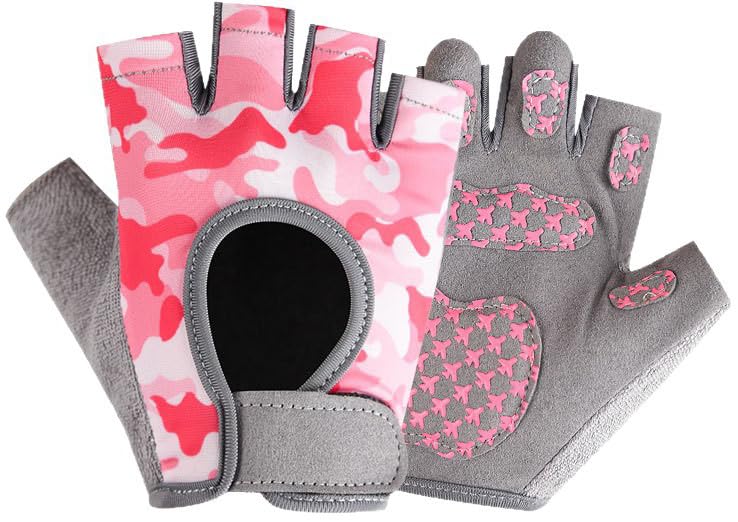 INOGIH Kids Half-Finger Cycling-Gloves Outdoor Non-Slip Workout Bike-Gloves for Climbing Riding Biking 3-12 Years - size: M-(3 to 6 years)