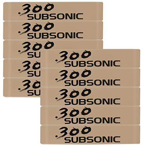 Aolamegs 5/10 Pack Magazine Bands - 5.56 Nato, 300 Blackout, 300 Subsonic, .223 Remington, .308 Winchester, 7.62x39 Magazine Marking Band, Durable Silicone Ammo Caliber Bands for Magazine Identification (2 Colors) - color: 300sub-khakiblack(10pcs)