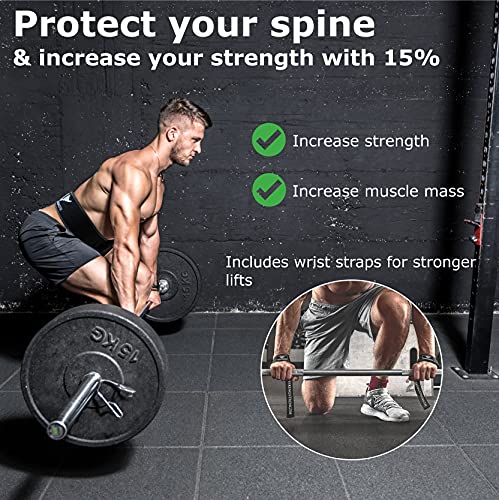 Vikingstrength Premium Weight Lifting Belt with Lifting Straps, Gym Weightlifting Belt for Men and Women, perfect for Squat, Powerlifting, Crossfit and Deadlifting M-4XL + V-Strength Workout App - size: 4XL