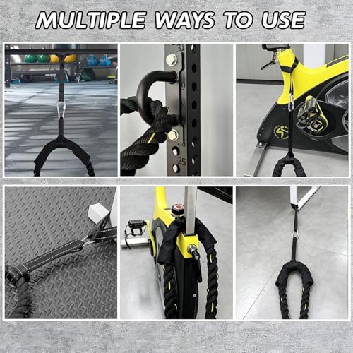 Battle Ropes Black Workout Rope 1.5 inch Battle Ropes for Home Gym 40ft Exercise Ropes for Working Out Heavy Ropes for Exercise Training Weighted Rope Weighted Workout Rope Battle Rope