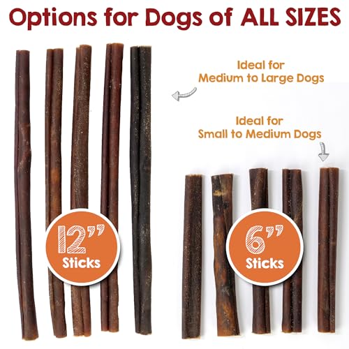 Riley's 12" Beef Collagen Sticks for Dogs - 100% Natural Beef - 10ct | Digestible Collagen Chews for Dogs - Single Ingredient, No Hide Chews - Grain-free and Gluten-free Pet Treat