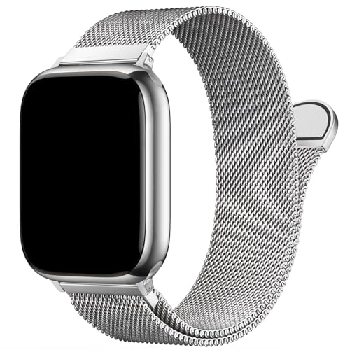 Stainless Steel Milanese Loop Compatible with Apple Watch Bands 38mm 40mm 41mm 42mm men and women, Magnetic Clasp Replacement for iWatch Ultra Series 11 10 9 8 7 SE 6 5 4 3 2 1 - color: Silver, size: 38/40/41/42mm(Series 11/10)