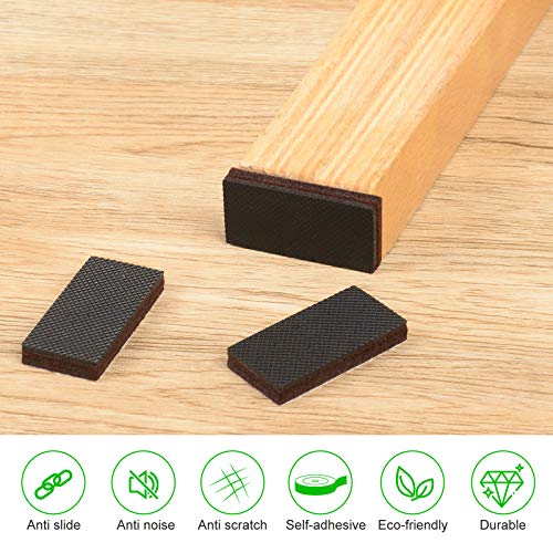 Rectangle Non Slip Furniture Pads 8 Pieces 1x2 inch, Anti Slip Rubber Furniture Pads, Furniture Grippers for Hardwood Floors, Rubber Furniture Feet, Furniture Stoppers to Prevent Sliding - size: 8pcs Rectangle