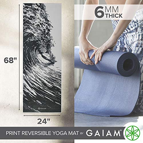 Gaiam Yoga Mat - Premium Print Reversible Extra Thick Non Slip Exercise & Fitness Mat for All Types of Yoga, Pilates & Floor Workouts - color: Spiral Motion