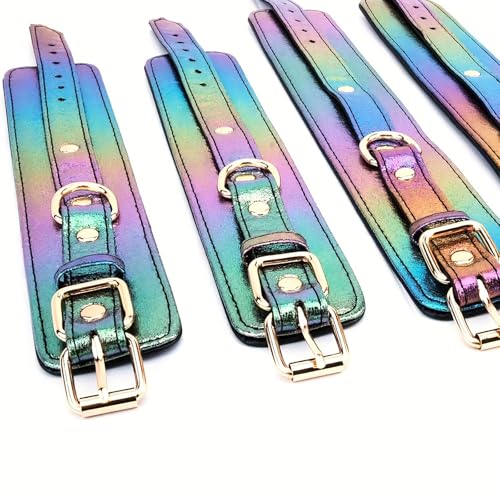 Wooden PU Spreader Bar with 4pcs PU Adjustable Straps,Workout Bar for Home Gym Training Bar,Portable Detachable Pilates Kit - style: Colorful+Colorful Kit