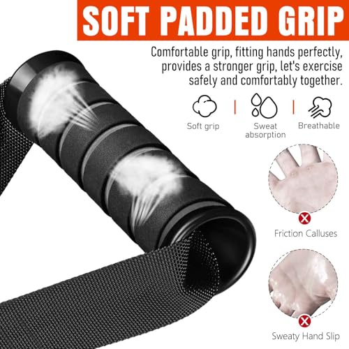 Heavy Duty Exercise Handles, Gym Cable Handles for Cable Machine Attachments, D Handle Cable Attachments, Handles for Resistance Bands, Workout Accessories, Fitness Equipment for Home Gym - color: Black Grey