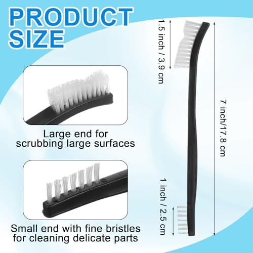 Boao 30 Packs Double-Ended Gun Cleaning Brushes 7 Inch Nylon All Purpose Cleaning Brush with Plastic Handle (White) - color: White