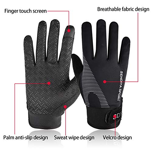 YHT Workout Gloves, Full Palm Protection & Extra Grip, Gym Fishing Fencing Gloves for Weight Lifting, Training, Fitness, Exercise (Men & Women) - color: Black, size: Large