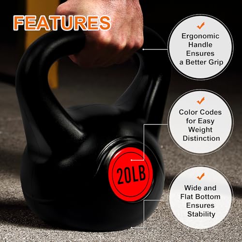 Fitvids Kettlebell Sets Piece Strength Training KettleBells Weight Set - style: 100LB Set of 8: 5/10/15/20LB Pair