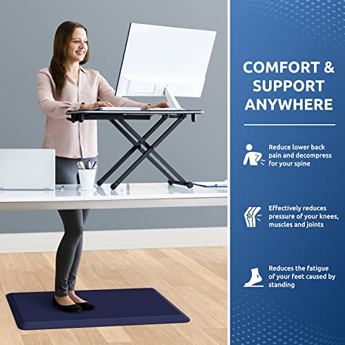 KitchenClouds Kitchen Mat Cushioned Anti Fatigue Kitchen Rug 0.8inch Water Resistant Non Slip Kitchen Rugs and Mats Standing Desk Mat Comfort Floor Mats for Kitchen Sink Office (17.3"x28", Blue) - color: Blue, size: 28"L x 17.3"W x 0.8"Th
