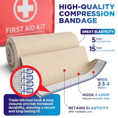 High-Performance Elastic Bandage Wrap - 6 Pack (2x2in, 2x3in, 2x4in) - Self-Closing Strong Compression Bandage Wrap for Leg, Ankles, Wrists, and Knees - for First Aid Kit and After Surgery Recovery - size: 6 Pack, style: Mix 6pk