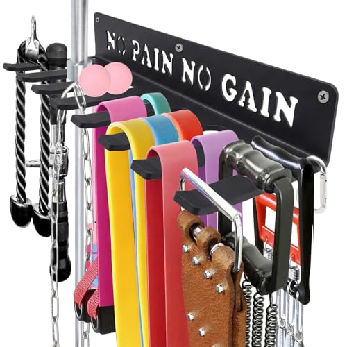 Home Gym Accessories Organization Storage Rack Equipment For Home 8 Hook Wall Hanger Display Gear Barbells Resistance Bands Jump Ropes Lifting Belt Hanger Accessories Hardware Included - color: Sore