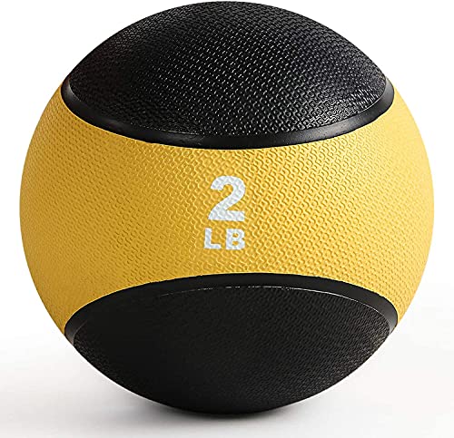 RitFit Weighted Medicine Ball - Non-Slip Rubber Shell & Dual Texture Grip - Workout Exercise Ball for Core Strength, Balance Training, Coordination Fitness - Multiple Weights & Colors - size: 2lb