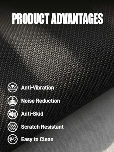 Non-Slip Anti Vibration Mat for Vibration Plate Machine, Noise Reducing Floor & Carpet Protector Pad, Shock Absorbing Vibration Pad Exercise Accessory for Most Vibration Platform Machines (Black, Only Mat)