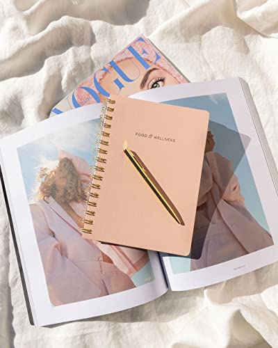 Kunitsa Co. Food and Exercise Journal for Women - Track Meals, Nutrition, and Weight Loss, 90 Days, Pink, 8.5 x 6 Inches - color: pink