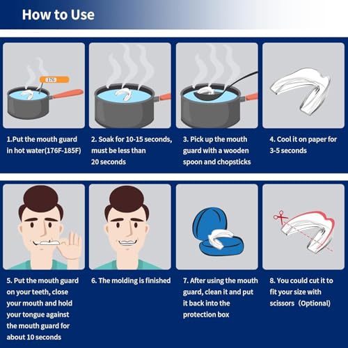 Mouth Guard for Sleeping 8 pcs, Night Guards for Teeth Grinding, Mouthguards for Clenching of Teeth, Dental Bite Guards for Teeth Grinding, Reusable Teeth Grinding Mouth Guard Two Size