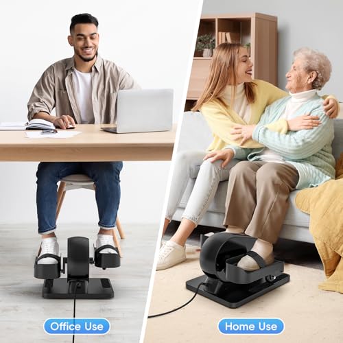FUNMILY Under Desk Elliptical, Ellipse Leg Exerciser, Standing or Seated Mini Elliptical Machines, Portable Bike Pedal Exerciser for Seniors/Adults, Leg Workout Equipment for Home/Office