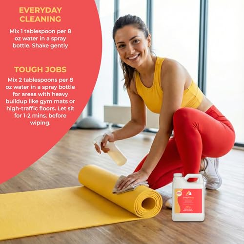 SwaytAway Fitness Mat Cleaner Concentrate Citrus, 32oz Makes 4 Gallons | No-Slip No-Residue Essential Oil Formula, USA Made Aromatherapy Yoga Mat Spray for Home & Studio, Natural Cleaning Solution - size: 32 oz - 1 Pack