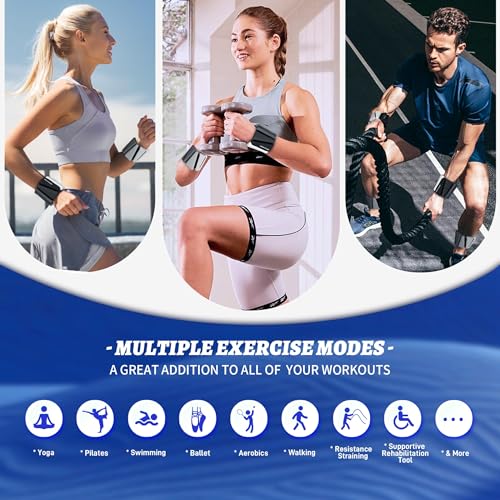 BECOJADDE Ankle Weights for Women Wrist Weights Set of 2 (1 lb/2 lb Each) Adjustable Arm Leg Weight for Womens Men Suitable for Walking Swimming Running Pilates Yoga Gym - color: Gradient Black, size: 4lb Pair (2lb Each)
