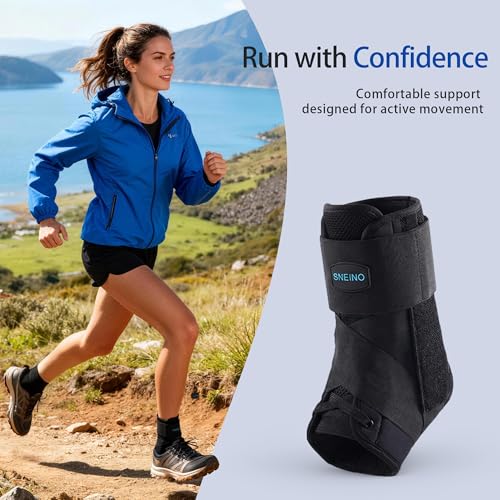 Ankle Brace for Women Men - Ankle Support Brace for Sprained Ankle,Ankle Stabilizer for Achilles,Tendon,Sprain,Injury Recovery,Lace up Ankle wrap for Running,Basketball,Volleyball (Large, Ankle Brace) - size: Large