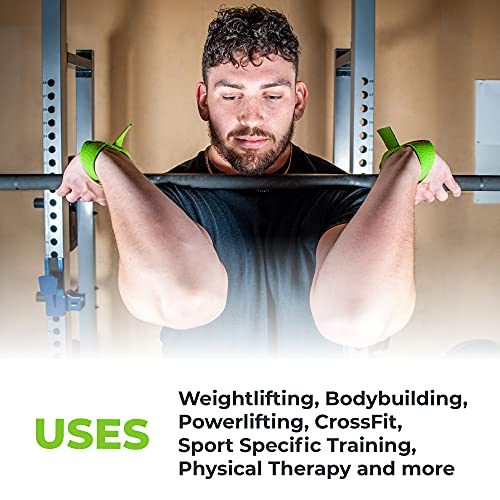 Gradient Fitness Lifting Straps | Wrist Straps for Weightlifting, Deadlift Straps, Lifting Straps for Weightlifting, Straps for Weight Lifting, Weight Lifting Straps for Men/Women, Gym Lifting Grips - color: Green