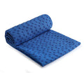 IBL-Yoga Towel, Hot Yoga Mat Towel - Sweat Absorbing Non-Slip for Hot Yoga, Pilates and Workout, 24x72 inches with Grip - color: Blue